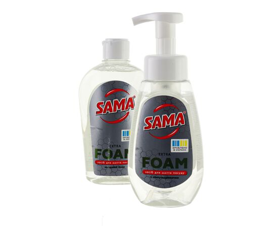 Засіб для ручного миття посуду Sama Extra Foam Лимон З піноутворювачем 300 г + Змінний блок 325 г (4820270631966)