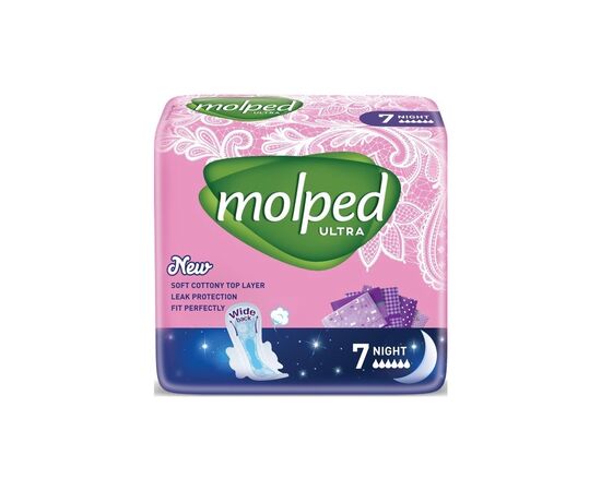 Гігієнічні прокладки Molped Ultra Night 6 крапель 7 шт. (8690536837625)