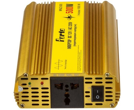 Автомобильный инвертор 12V/220V 500W, чистая синусоида Porto (MNZ-500), изображение 4 Автомобильный инвертор 12V/220V 500W, чистая синусоида Porto (MNZ-500), изображение 4