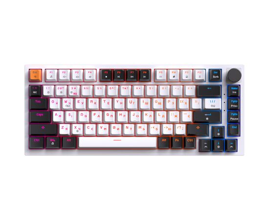Клавіатура OfficePro MK160W Hot-Swap Red Swich RGB USB UA White (MK160W)