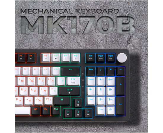 Клавиатура OfficePro MK170B Hot-Swap Red Swich RGB USB UA Black (MK170B), изображение 12 Клавиатура OfficePro MK170B Hot-Swap Red Swich RGB USB UA Black (MK170B), изображение 12