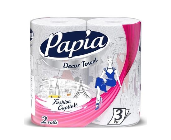 Бумажные полотенца Papia Decor 3 слоя 2 рулона (8690536019021)