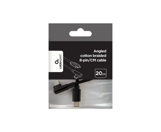 Дата кабель USB-C to Lightning 0,2m angle Cablexpert (CC-USB2-CMLML-0.2M), изображение 3 Дата кабель USB-C to Lightning 0,2m angle Cablexpert (CC-USB2-CMLML-0.2M), изображение 3