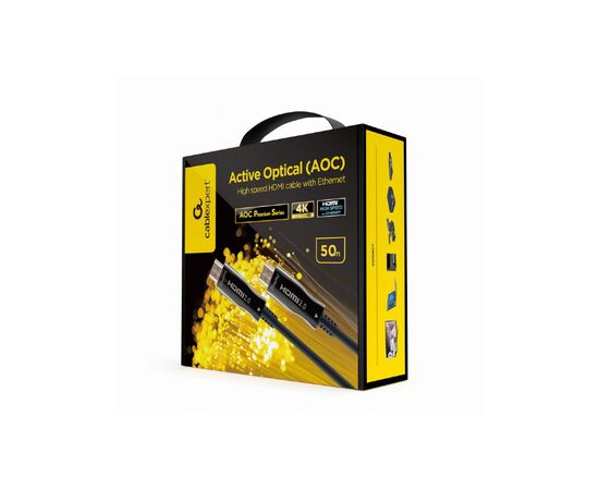 Кабель мультимедийный HDMI to HDMI 50.0m V.2.0 4K 60Hz AOC Cablexpert (CCBP-HDMI-AOC-50M-02), изображение 2 Кабель мультимедийный HDMI to HDMI 50.0m V.2.0 4K 60Hz AOC Cablexpert (CCBP-HDMI-AOC-50M-02), изображение 2