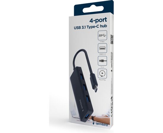 Концентратор Gembird USB-C UHB-U3P4-02 4xUSB3.1 (UHB-CM-U3P4-02), изображение 3 Концентратор Gembird USB-C UHB-U3P4-02 4xUSB3.1 (UHB-CM-U3P4-02), изображение 3