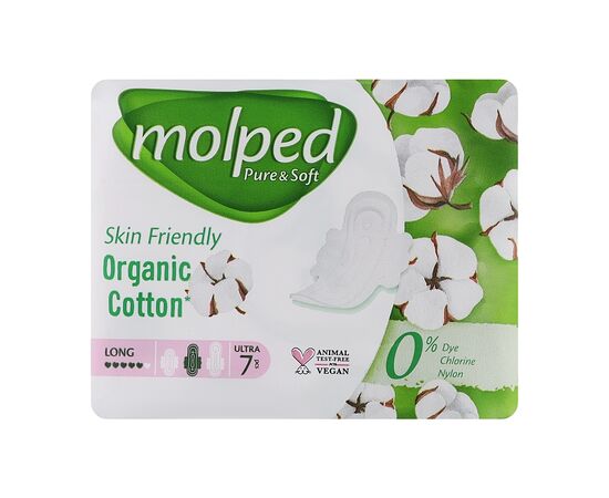 Гигиенические прокладки Molped Pure&Soft Long 5 капель 7 шт. (8690536842216)