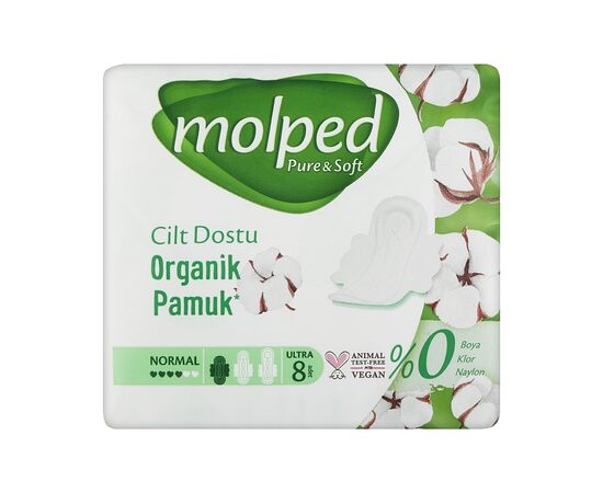 Гигиенические прокладки Molped Pure&Soft Normal 4 капли 8 шт. (8690536842186)