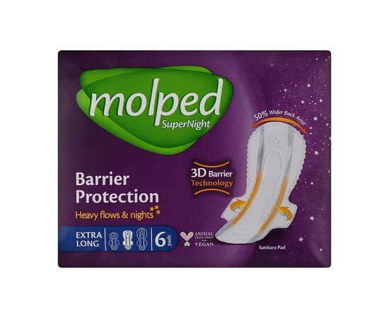 Гигиенические прокладки Molped SuperNight Extra Long 32 см 6 шт. (8690536806812)