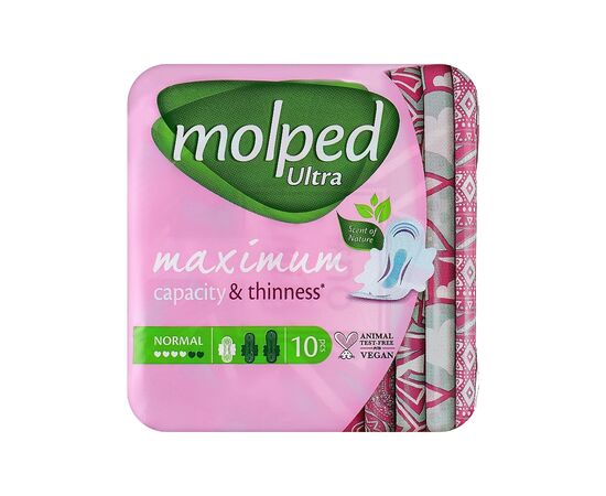 Гигиенические прокладки Molped Ultra Normal Deo Floral 4 капли 10 шт. (8690536838547)