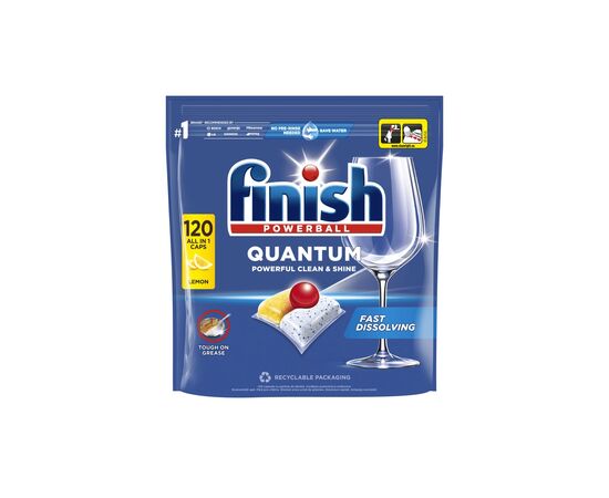 Таблетки для посудомоечных машин Finish Quantum All in 1 Лимон 120 шт. (5908252009671)