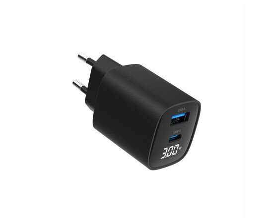 Зарядное устройство Gembird 1xUSB-A (QC3.0 18W) + 1 Type-C (PD20W) LCD black (TA-UC-PDQC30LCD-BK-01), изображение 3 Зарядное устройство Gembird 1xUSB-A (QC3.0 18W) + 1 Type-C (PD20W) LCD black (TA-UC-PDQC30LCD-BK-01), изображение 3