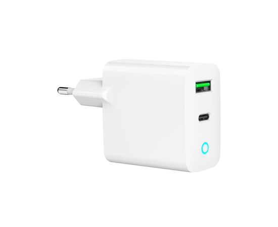 Зарядное устройство Gembird 1xUSB-A + 1 Type-C (PD20Вт + QC3.0 18Вт) white (TA-UC-PDQC20L-W-01), изображение 5 Зарядное устройство Gembird 1xUSB-A + 1 Type-C (PD20Вт + QC3.0 18Вт) white (TA-UC-PDQC20L-W-01), изображение 5