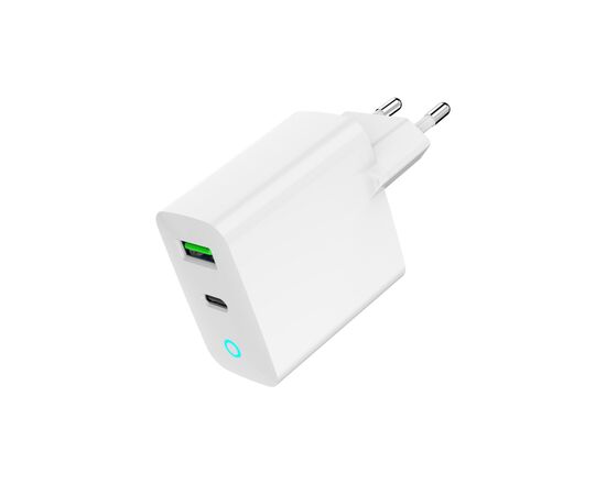 Зарядное устройство Gembird 1xUSB-A + 1 Type-C (PD20Вт + QC3.0 18Вт) white (TA-UC-PDQC20L-W-01), изображение 6 Зарядное устройство Gembird 1xUSB-A + 1 Type-C (PD20Вт + QC3.0 18Вт) white (TA-UC-PDQC20L-W-01), изображение 6