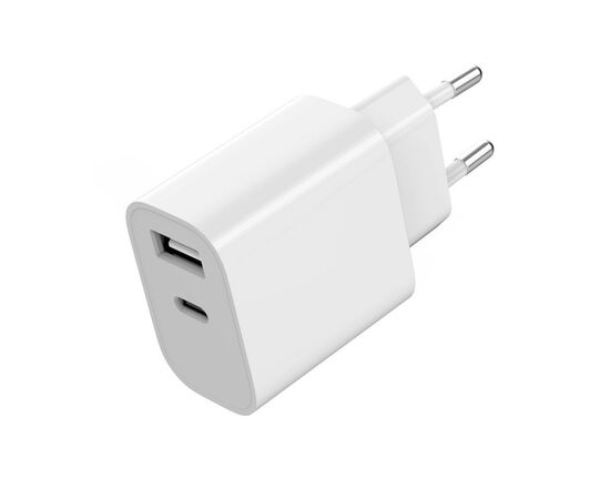 Зарядное устройство Gembird 1xUSB-A+1xUSB-C 5V/2.4A (12W) white (TA-UC-2AC12-01), изображение 2 Зарядное устройство Gembird 1xUSB-A+1xUSB-C 5V/2.4A (12W) white (TA-UC-2AC12-01), изображение 2