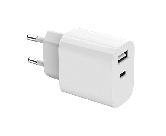 Зарядное устройство Gembird 1xUSB-A+1xUSB-C 5V/2.4A (12W) white (TA-UC-2AC12-01), изображение 3 Зарядное устройство Gembird 1xUSB-A+1xUSB-C 5V/2.4A (12W) white (TA-UC-2AC12-01), изображение 3