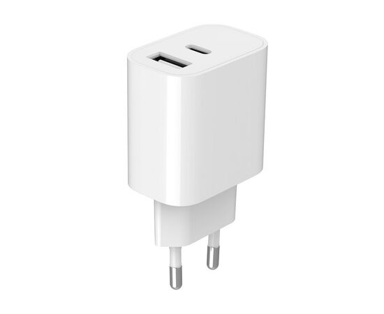Зарядное устройство Gembird 1xUSB-A+1xUSB-C 5V/2.4A (12W) white (TA-UC-2AC12-01), изображение 4 Зарядное устройство Gembird 1xUSB-A+1xUSB-C 5V/2.4A (12W) white (TA-UC-2AC12-01), изображение 4
