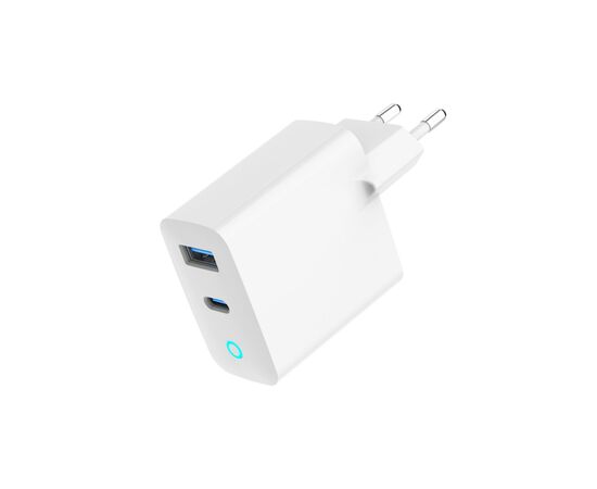 Зарядное устройство Gembird 1хUSB-A (QC3.0 18W) + 1xType-C (PD 65W) white (TA-UC-PDQC65L-W-01), изображение 5 Зарядное устройство Gembird 1хUSB-A (QC3.0 18W) + 1xType-C (PD 65W) white (TA-UC-PDQC65L-W-01), изображение 5