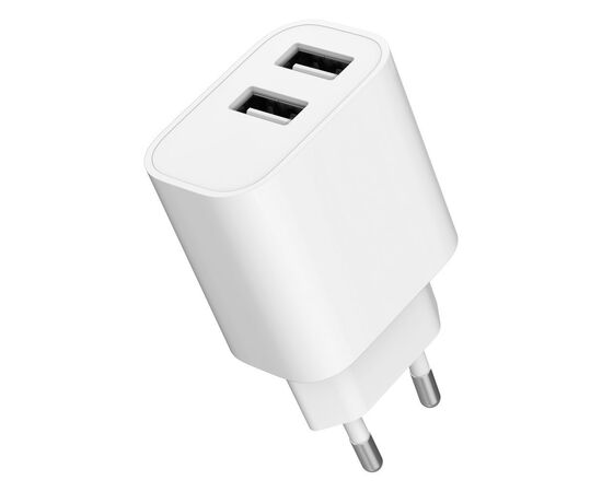 Зарядний пристрій Gembird 2 USB-A 5V/2.4A (12W) white (TA-UC-2A12-01), зображення 3 Зарядний пристрій Gembird 2 USB-A 5V/2.4A (12W) white (TA-UC-2A12-01), зображення 3