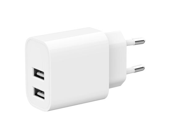 Зарядное устройство Gembird 2 USB-A 5V/2.4A (12W) white (TA-UC-2A12-01)