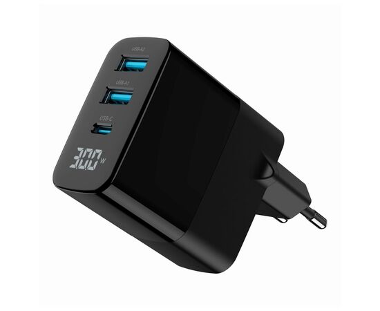 Зарядний пристрій Gembird 2хUSB-A (QC3.0 18W) + 1хType-C (PD20W) LCD black (TA-UC-PDQC30LCD-BK-02), зображення 3 Зарядний пристрій Gembird 2хUSB-A (QC3.0 18W) + 1хType-C (PD20W) LCD black (TA-UC-PDQC30LCD-BK-02), зображення 3