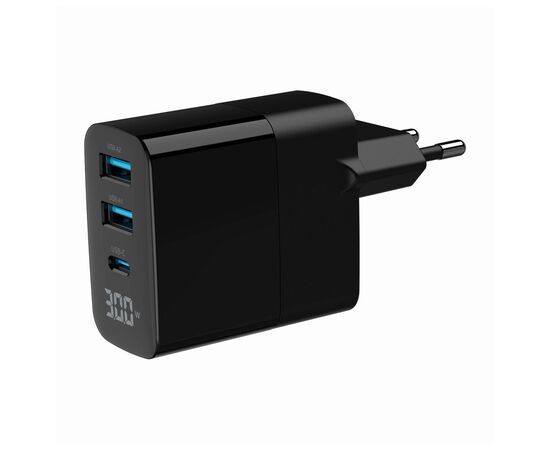 Зарядний пристрій Gembird 2хUSB-A (QC3.0 18W) + 1хType-C (PD20W) LCD black (TA-UC-PDQC30LCD-BK-02), зображення 5 Зарядний пристрій Gembird 2хUSB-A (QC3.0 18W) + 1хType-C (PD20W) LCD black (TA-UC-PDQC30LCD-BK-02), зображення 5