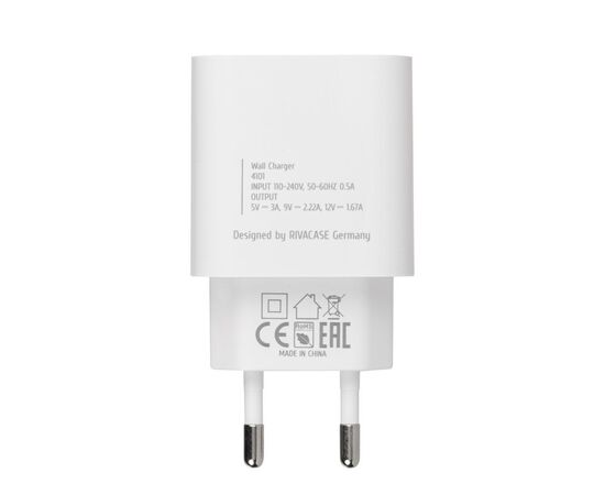 Зарядное устройство RivaCase 1xUSB Type-C PD 20 Вт кабель Type-C white (PS4101 WD4 (White)), изображение 4 Зарядное устройство RivaCase 1xUSB Type-C PD 20 Вт кабель Type-C white (PS4101 WD4 (White)), изображение 4