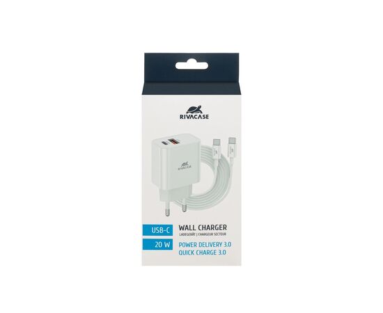 Зарядное устройство RivaCase 2хUSB-А + Type-C PD 20W+QC3.0 кабель Type-C white (PS4102 WD4 (White)), изображение 3 Зарядное устройство RivaCase 2хUSB-А + Type-C PD 20W+QC3.0 кабель Type-C white (PS4102 WD4 (White)), изображение 3