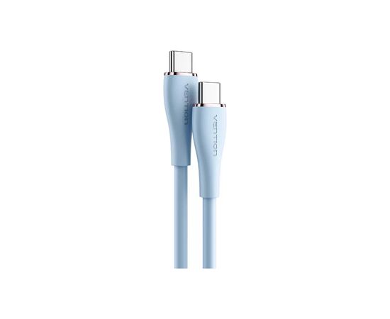 Дата кабель USB-C to USB-C 1.0m USB2.0 100W (20V/5A) Light Blue Silicone Vention (TAWSF), изображение 2 Дата кабель USB-C to USB-C 1.0m USB2.0 100W (20V/5A) Light Blue Silicone Vention (TAWSF), изображение 2