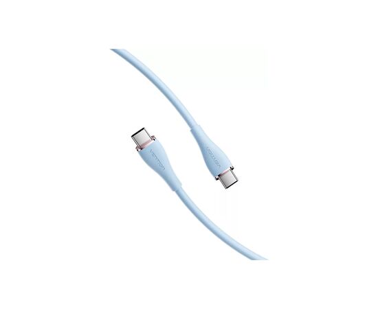 Дата кабель USB-C to USB-C 1.0m USB2.0 100W (20V/5A) Light Blue Silicone Vention (TAWSF), изображение 3 Дата кабель USB-C to USB-C 1.0m USB2.0 100W (20V/5A) Light Blue Silicone Vention (TAWSF), изображение 3