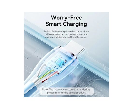 Дата кабель USB-C to USB-C 1.0m USB2.0 100W (20V/5A) Light Blue Silicone Vention (TAWSF), изображение 6 Дата кабель USB-C to USB-C 1.0m USB2.0 100W (20V/5A) Light Blue Silicone Vention (TAWSF), изображение 6