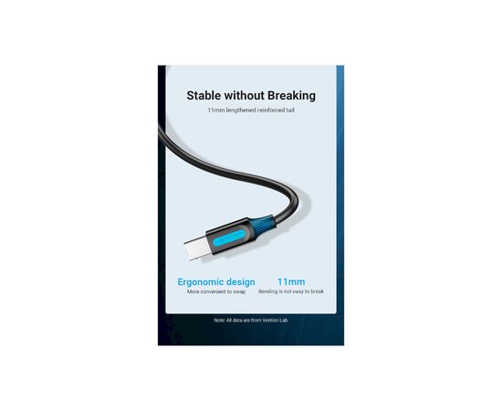 Кабель для принтера USB 2.0 AM/BM 1.0m 480Mbps PVC black Vention (COQBF), изображение 8 Кабель для принтера USB 2.0 AM/BM 1.0m 480Mbps PVC black Vention (COQBF), изображение 8