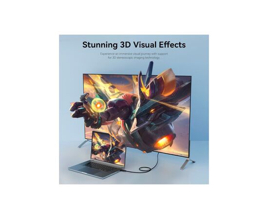 Кабель мультимедийный DisplayPort to DisplayPort 1.5m V1.2 4K 60Hz 3D Dolby 7.1 Vention (HAKBG), изображение 6 Кабель мультимедийный DisplayPort to DisplayPort 1.5m V1.2 4K 60Hz 3D Dolby 7.1 Vention (HAKBG), изображение 6