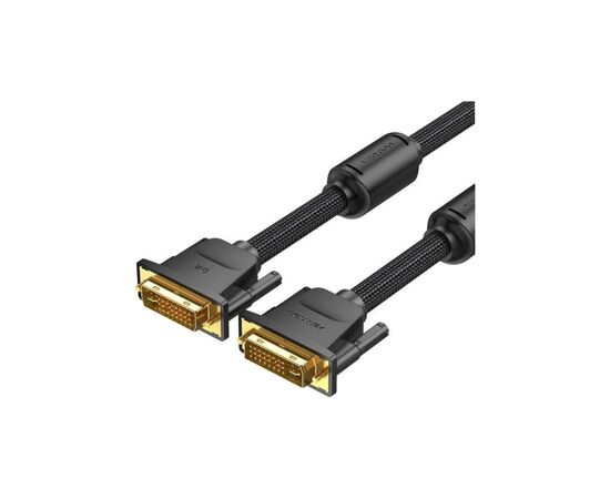 Кабель мультимедийный DVI to DVI 24+1pin 8.0m 2K 60Hz ferrite Vention (EAEBK)