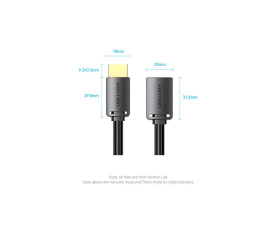 Кабель мультимедийный HDMI M to HDMI F 2.0m V2.0 4K 60Hz PVC Vention (AHCBH), изображение 12 Кабель мультимедийный HDMI M to HDMI F 2.0m V2.0 4K 60Hz PVC Vention (AHCBH), изображение 12