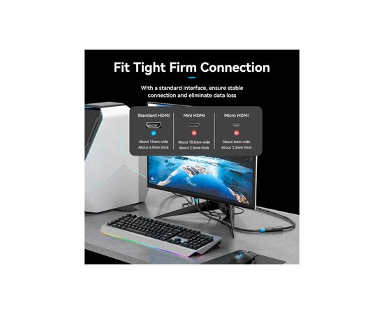 Кабель мультимедийный HDMI M to HDMI F 5.0m V2.0 4K 60Hz PVC Vention (AHCBJ), изображение 5 Кабель мультимедийный HDMI M to HDMI F 5.0m V2.0 4K 60Hz PVC Vention (AHCBJ), изображение 5