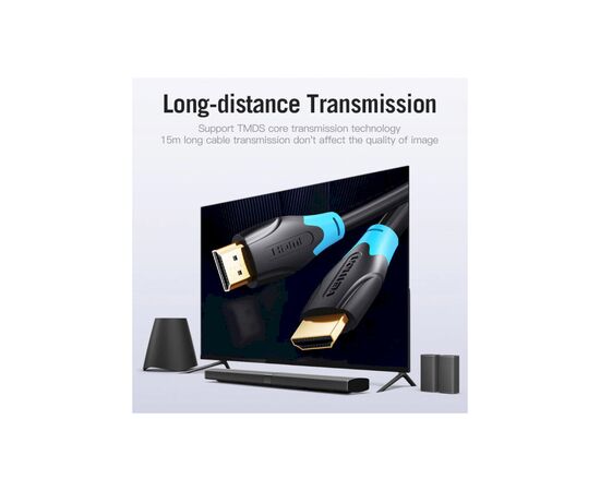 Кабель мультимедійний HDMI to HDMI 5.0m V2.0 4K 60Hz PVC Vention (AACBJ), зображення 6 Кабель мультимедійний HDMI to HDMI 5.0m V2.0 4K 60Hz PVC Vention (AACBJ), зображення 6