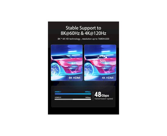 Кабель мультимедийный HDMI to HDMI 5.0m V2.1 8K 60Hz PVC Vention (AANBJ), изображение 5 Кабель мультимедийный HDMI to HDMI 5.0m V2.1 8K 60Hz PVC Vention (AANBJ), изображение 5