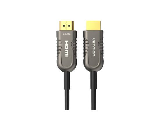 Кабель мультимедийный HDMI to HDMI 15.0m V2.1 Optical 8K 60Hz 48Gbps Dolby 7.1 TPE Black Metal Type Vention (AAZBN), изображение 2