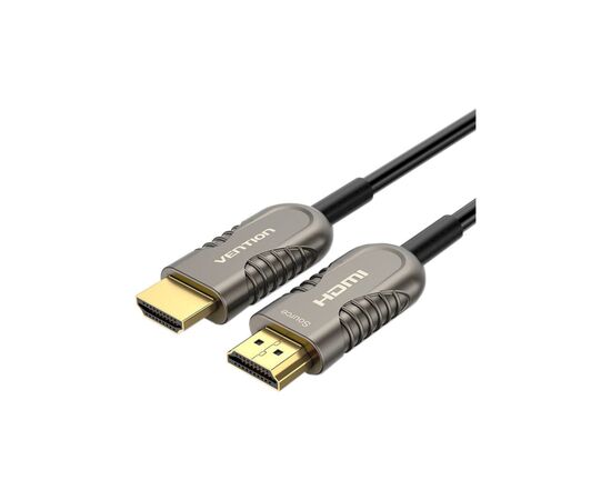 Кабель мультимедийный HDMI to HDMI 15.0m V2.1 Optical 8K 60Hz 48Gbps Dolby 7.1 TPE Black Metal Type Vention (AAZBN)