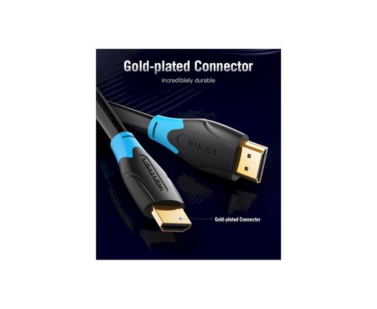 Кабель мультимедийный HDMI to HDMI 2.0m V2.0 4K 30Hz PVC Vention (AACBH), изображение 8 Кабель мультимедийный HDMI to HDMI 2.0m V2.0 4K 30Hz PVC Vention (AACBH), изображение 8