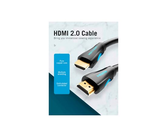 Кабель мультимедийный HDMI to HDMI 20.0m V2.0 4K 30Hz PVC Vention (VAA-M02-B2000), изображение 3