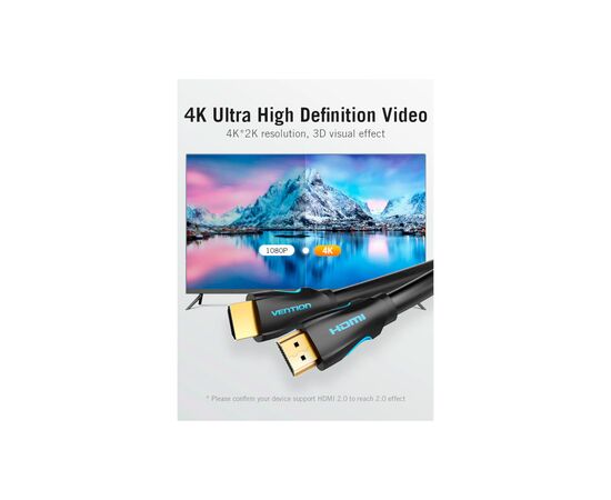 Кабель мультимедийный HDMI to HDMI 20.0m V2.0 4K 30Hz PVC Vention (VAA-M02-B2000), изображение 7