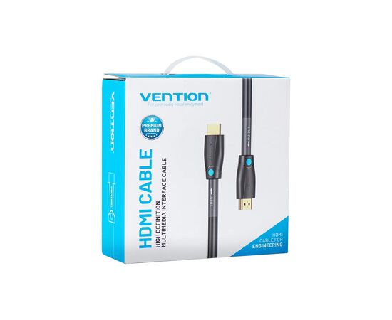 Кабель мультимедийный HDMI to HDMI 20.0m V2.0 Engineering 4K 18Gbps HD 7.1 PVC Black Vention (AAMBQ), изображение 2 Кабель мультимедийный HDMI to HDMI 20.0m V2.0 Engineering 4K 18Gbps HD 7.1 PVC Black Vention (AAMBQ), изображение 2