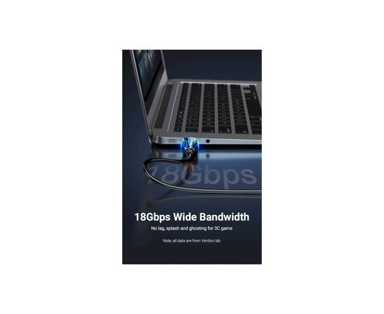 Кабель мультимедийный HDMI to HDMI 20.0m V2.0 Optical 4K 60Hz 18Gbps Dolby 7.1 PVC Black Zinc Alloy Vention (ALABQ), изображение 8 Кабель мультимедийный HDMI to HDMI 20.0m V2.0 Optical 4K 60Hz 18Gbps Dolby 7.1 PVC Black Zinc Alloy Vention (ALABQ), изображение 8