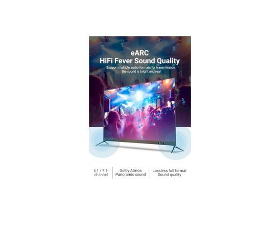 Кабель мультимедийный HDMI to HDMI 60.0m V2.1 Optical 8K 60Hz 48Gbps Dolby 7.1 TPE Black Metal Type Vention (AAZBAE), изображение 8