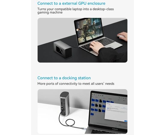 Дата кабель USB-C to USB-C 1.0m USB4.0 240W (50V/5A) 8K60Hz Thunderbolt 4 Gray Aluminum Alloy Vention (TAVHF), изображение 11 Дата кабель USB-C to USB-C 1.0m USB4.0 240W (50V/5A) 8K60Hz Thunderbolt 4 Gray Aluminum Alloy Vention (TAVHF), изображение 11