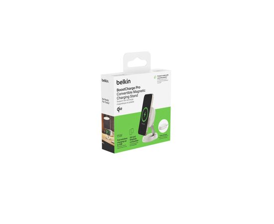 Зарядное устройство Belkin 15W Magnetic Stand Qi2 white (WIA008BTWH), изображение 11 Зарядное устройство Belkin 15W Magnetic Stand Qi2 white (WIA008BTWH), изображение 11