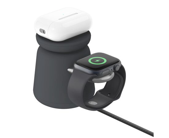 Зарядное устройство Belkin 2in1 MagSafe iPhone/Watch/AirPods Charcoal Mass (WIZ020VFH36), изображение 3 Зарядное устройство Belkin 2in1 MagSafe iPhone/Watch/AirPods Charcoal Mass (WIZ020VFH36), изображение 3