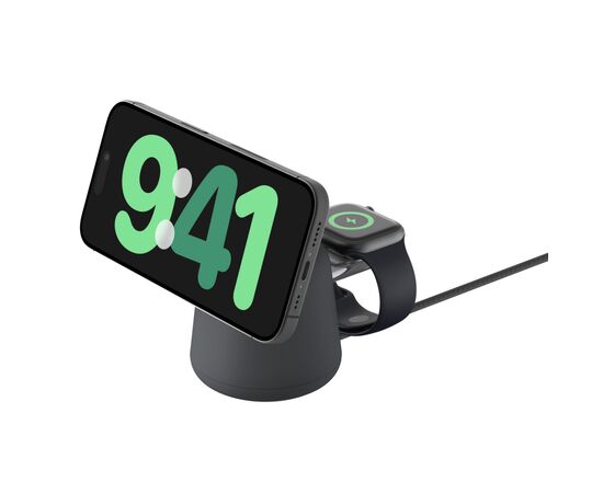 Зарядное устройство Belkin 2in1 MagSafe iPhone/Watch/AirPods Charcoal Mass (WIZ020VFH36)