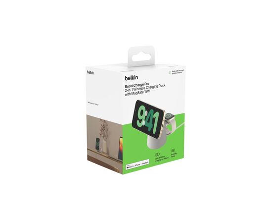 Зарядное устройство Belkin 2in1 MagSafe iPhone/Watch/AirPods Sand Mass (WIZ020VFH37), изображение 12 Зарядное устройство Belkin 2in1 MagSafe iPhone/Watch/AirPods Sand Mass (WIZ020VFH37), изображение 12